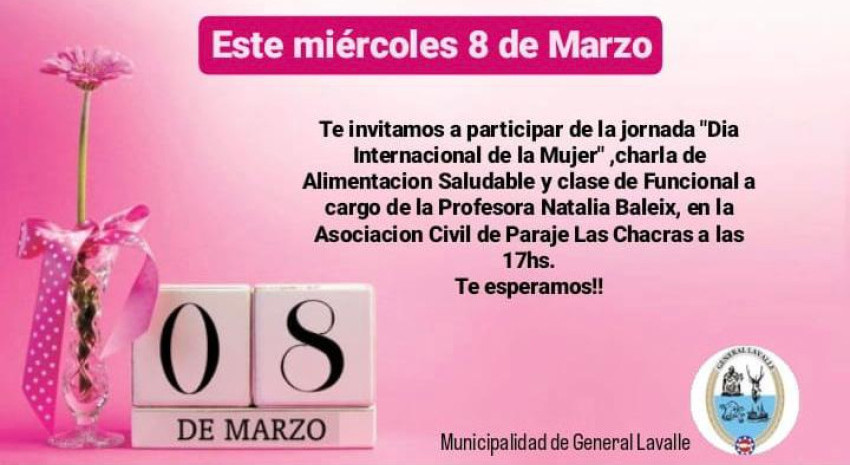 Actividades programadas por el Día de la Mujer en Las Chacras, Pavón