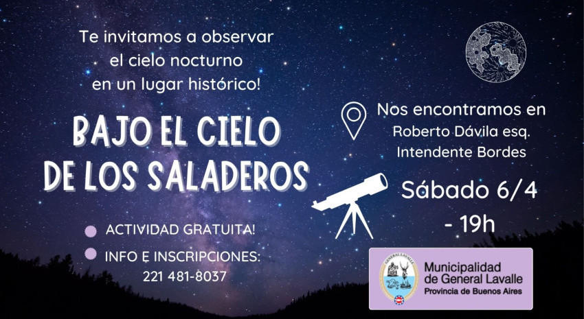 Este sábado habrá observación del cielo nocturno en los Saladeros d