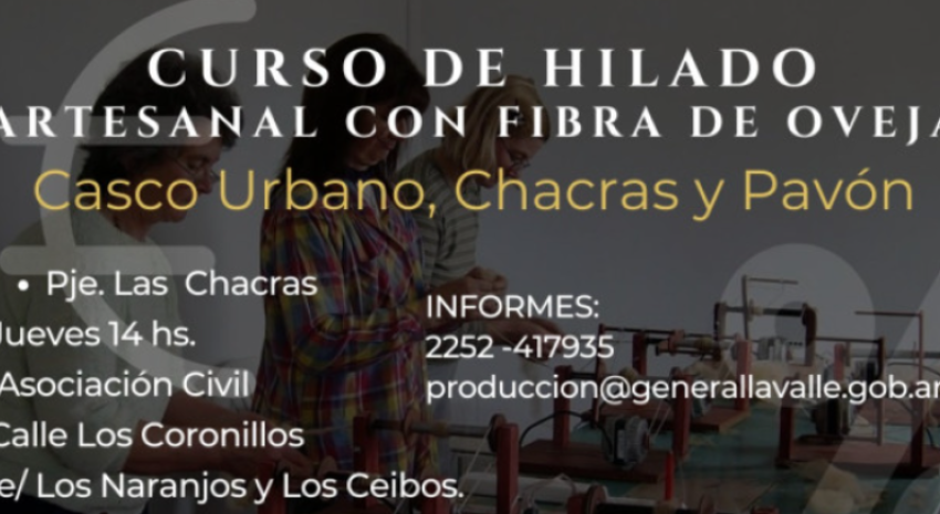 Este jueves comenzará el “Taller de Hilado y Teñido artesanal” 