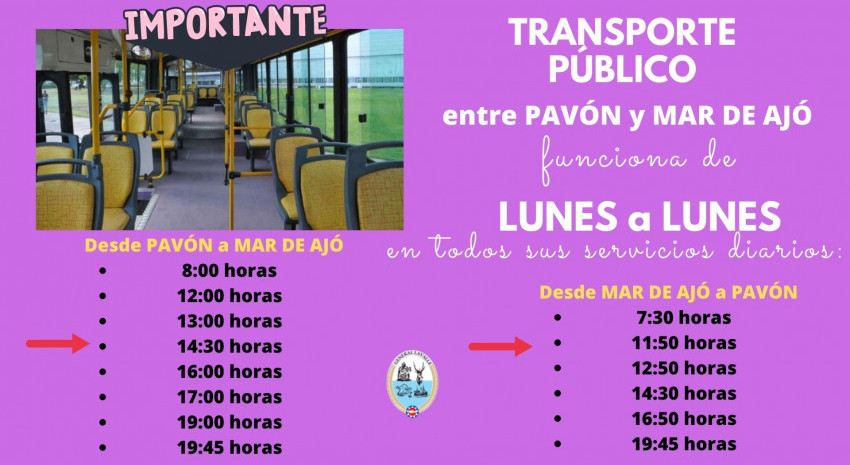 Transporte PÚblico Conocé Los Horarios Del Servicio Entre Pavón Y Mar De Ajó 5526