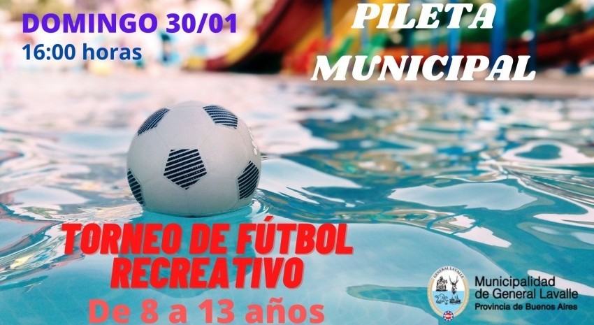 Este domingo habrá un Torneo de Fútbol Recreativo en el natatorio mu